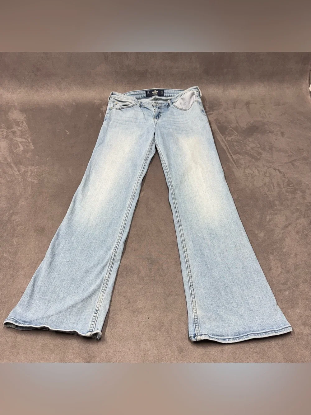 Hollister Light Blue Women's Flared Jeans low rise boot stretch size 13S w31XL32